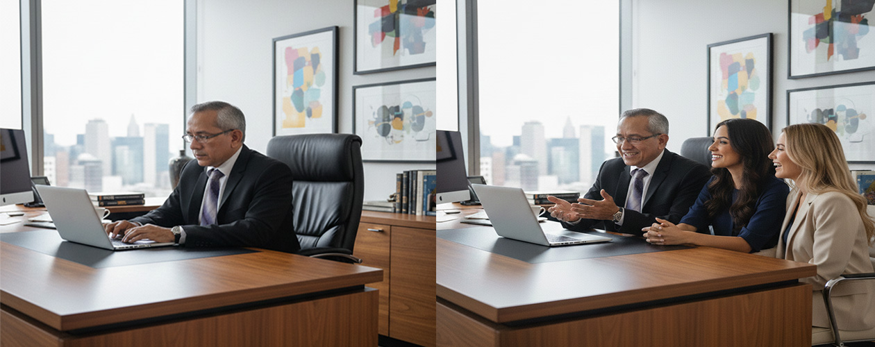 Equipo de Desarrollo Webs Perú trabajando